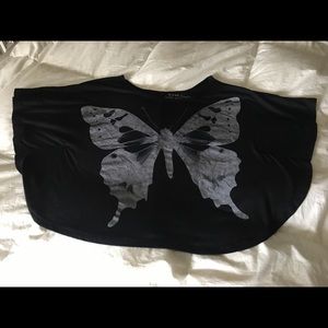 Black Butterfly Crop Top